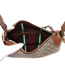 将图像加载到图库查看器中，GUCCI GG Emblem Medium One Shoulder Bag Beige/Brown815216 PVC Leather
