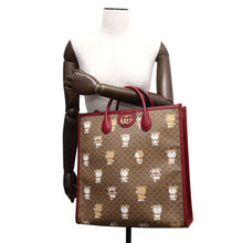 将图像加载到图库查看器中，GUCCI MicroGuccissima 2WAY Tote Bag Doraemon Collaboration Brown/Red654345 PVC Leather
