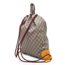 将图像加载到图库查看器中，GUCCI GG Supreme Tiger Head Backpack Beige/Brown473872 GG SupremeCanvas Leather
