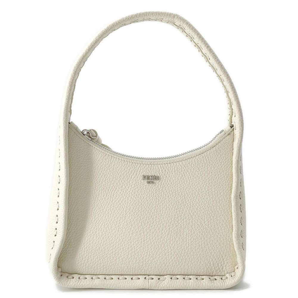 FENDI Fendsens Selleria Handbag White8BS094 Calf Leather Size Mini