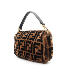 Load image into Gallery viewer, FENDI Mamma bucket Handbag Brown/Black8BR600 Fur Leather
