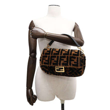 Load image into Gallery viewer, FENDI Mamma bucket Handbag Brown/Black8BR600 Fur Leather
