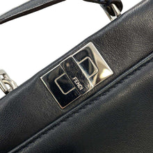 将图像加载到图库查看器中，FENDI Peekaboo 2WAY Shoulder Bag Black/Multicolor8M0355 Leather Size micro
