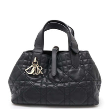 Load image into Gallery viewer, Dior TouJules Macrocannage Handbag BlackM2822OSHJ Calf Leather Size Small
