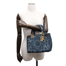 Load image into Gallery viewer, Dior Lady Dior Handbag Kaleidoscope Blue Denim Size Medium
