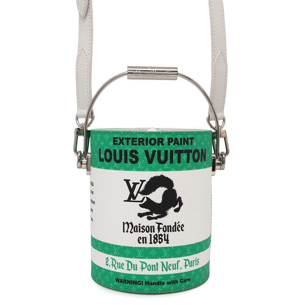 LOUIS VUITTON LV paint can GreenM81592 Canvas Leather