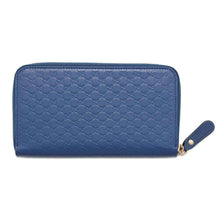 将图像加载到图库查看器中，GUCCI MicroGuccissima Zip AroundNagazaiCloth Blue449391 Leather
