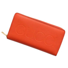 Load image into Gallery viewer, GUCCI logo zip-around wallet Orange658691 Leather
