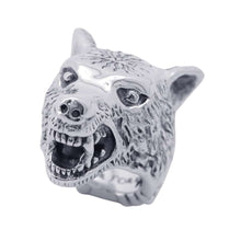 将图像加载到图库查看器中，GUCCI Anger Forest Wolf Head Ring Size 19/#18476900 SV925
