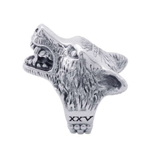 将图像加载到图库查看器中，GUCCI Anger Forest Wolf Head Ring Size 19/#18476900 SV925
