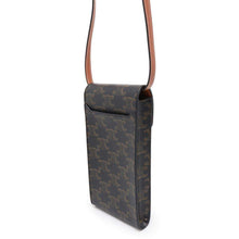 Load image into Gallery viewer, CELINE Triomphe Mobile Pouch Tan10K682DS3.04LU PVC Coated Canvas Leather
