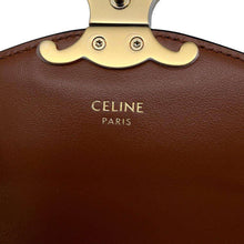 将图像加载到图库查看器中，CELINE Triomphe Mobile Pouch Tan10K682DS3.04LU PVC Coated Canvas Leather
