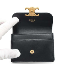 Load image into Gallery viewer, CELINE Triomphe Card Case Black10I583DPV Shiny Calf Leather
