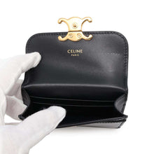 Load image into Gallery viewer, CELINE Triomphe Card Case Black10I583DPV Shiny Calf Leather
