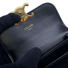 Load image into Gallery viewer, CELINE Triomphe Card Case Black10I583DPV Shiny Calf Leather
