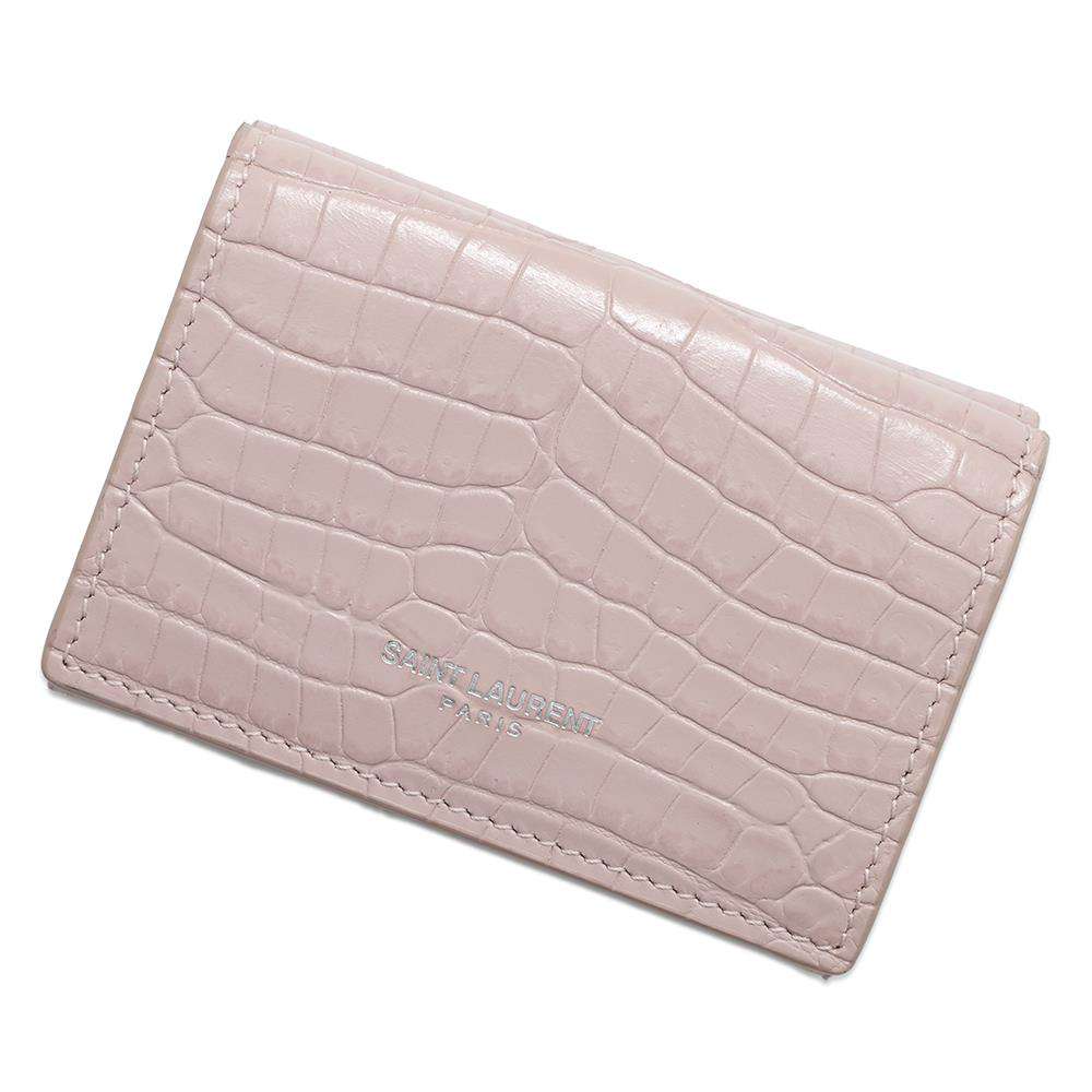 SAINT LAURENT PARIS Tiny wallet Pink459784 Embossed Leather