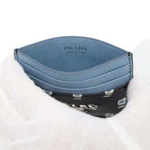 将图像加载到图库查看器中，PRADA Card Case Black/Blue1MC025 Leather
