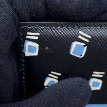 将图像加载到图库查看器中，PRADA Card Case Black/Blue1MC025 Leather
