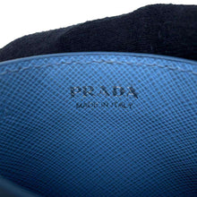 将图像加载到图库查看器中，PRADA Card Case Black/Blue1MC025 Leather
