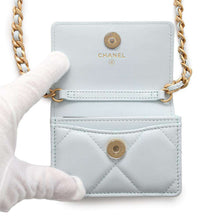 Load image into Gallery viewer, CHANEL CHANEL19 Chain Flap Wallet Light BlueAP1787 Lambskin
