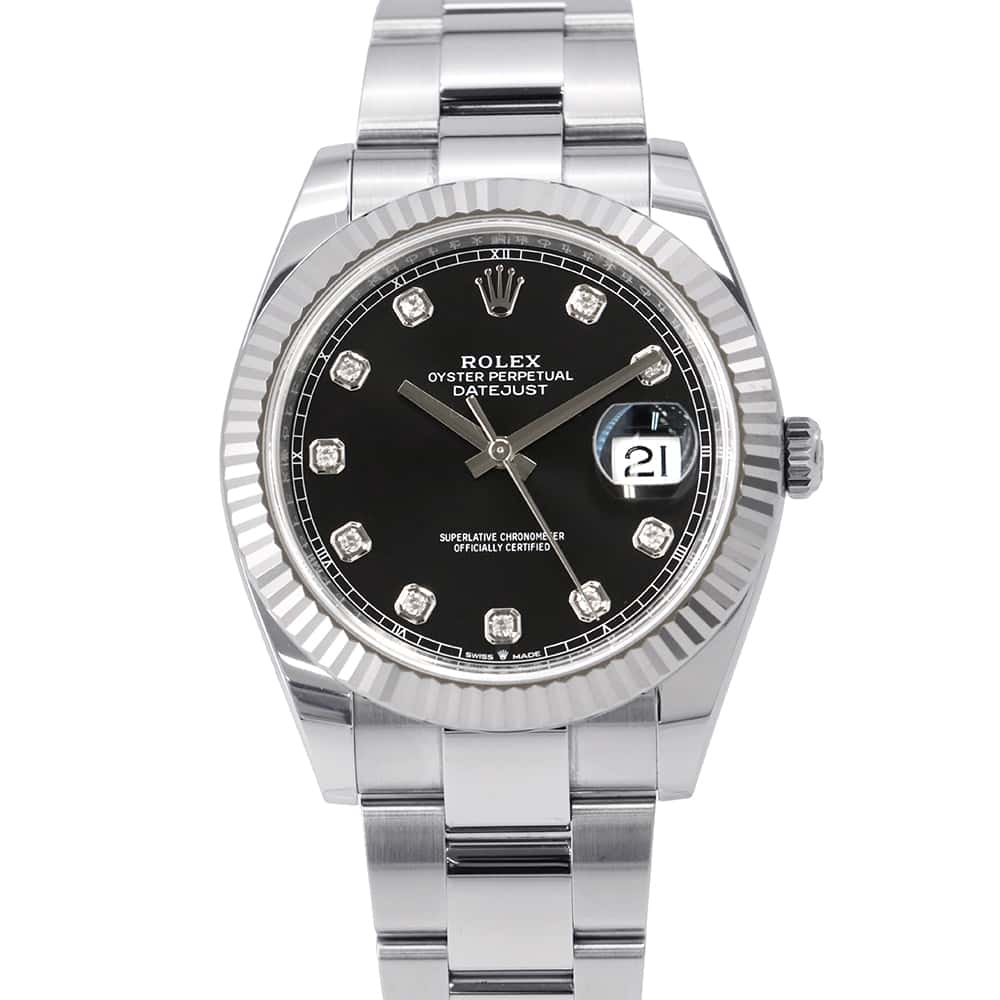 ROLEX Datejust W41mm Stainless Steel K18WG Black/10PD Dial126334G