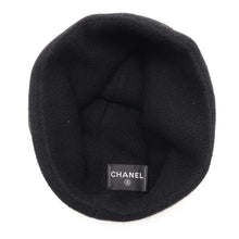 将图像加载到图库查看器中，CHANEL Knit hat CC Logo Tweed Black/PinkAA8603 Cashmere100%
