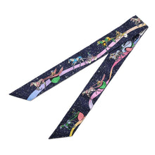 Load image into Gallery viewer, HERMES Twilly Space Derby Space Derby Marine/Rose/Multicolor Silk100%
