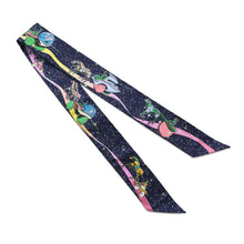 Load image into Gallery viewer, HERMES Twilly Space Derby Space Derby Marine/Rose/Multicolor Silk100%
