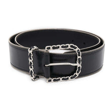 将图像加载到图库查看器中，CHANEL Belt Black Lambskin Size 80
