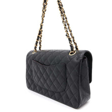 将图像加载到图库查看器中，CHANEL Matelasse Double Flap ChainShoulder Bag BlackA01112 Caviar Leather Size 25
