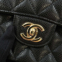 将图像加载到图库查看器中，CHANEL Matelasse Double Flap ChainShoulder Bag BlackA01112 Caviar Leather Size 25
