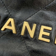 Load image into Gallery viewer, CHANEL CHANEL22 Handbag BlackAS3980 Shiny Calf Leather Size Mini
