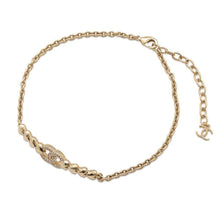 将图像加载到图库查看器中，CHANEL CC Logo Choker GoldABA259 Metal Rhinestone
