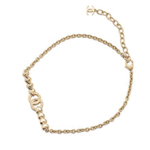 将图像加载到图库查看器中，CHANEL CC Logo Choker GoldABA259 Metal Rhinestone
