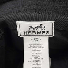 Load image into Gallery viewer, HERMES Calvi Seashell Bucket Hat Size 56 Black Cotton 56% Viscose 44%
