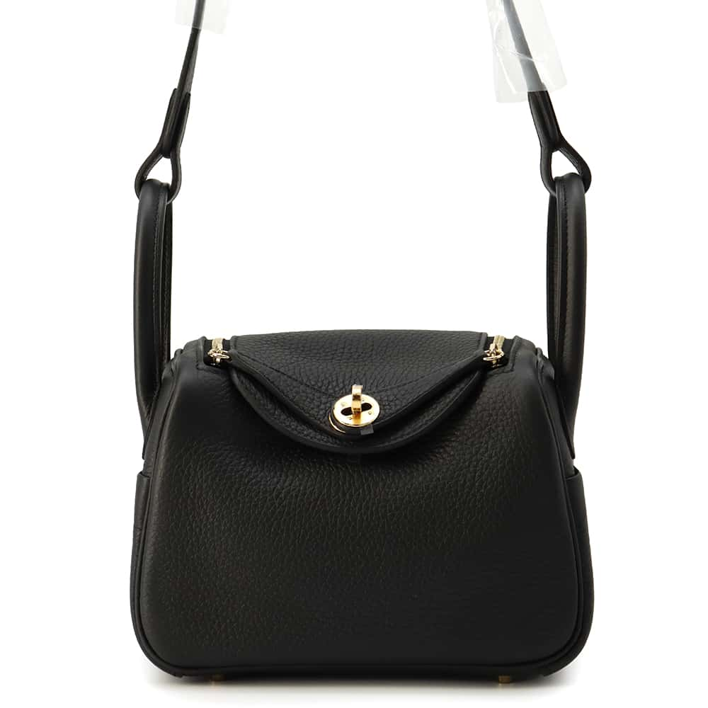 HERMES Lindy Black Taurillon Clemence Size Mini