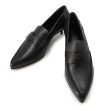 将图像加载到图库查看器中，HERMES Glorias 40 Pumps Black Leather Size 36
