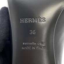 将图像加载到图库查看器中，HERMES Glorias 40 Pumps Black Leather Size 36
