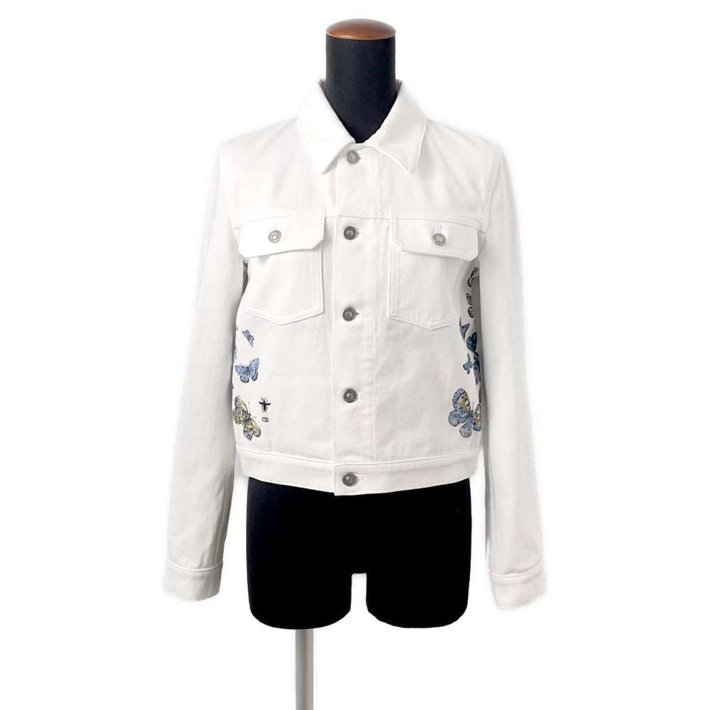 Dior Butterfly Jacket Size 36 White412V11A3069 Denim