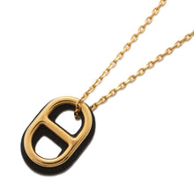 Load image into Gallery viewer, HERMES Chaine d&#39;Ancre O&#39;Maillon Necklace Black Gold Plated Leather
