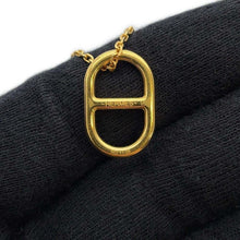 Load image into Gallery viewer, HERMES Chaine d&#39;Ancre O&#39;Maillon Necklace Black Gold Plated Leather
