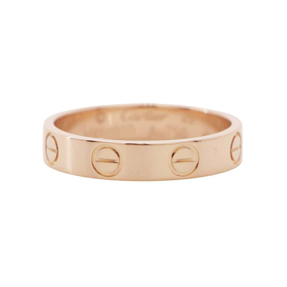 CARTIER Mini Love Ring Size 49/#9B4085249 18K Pink Gold