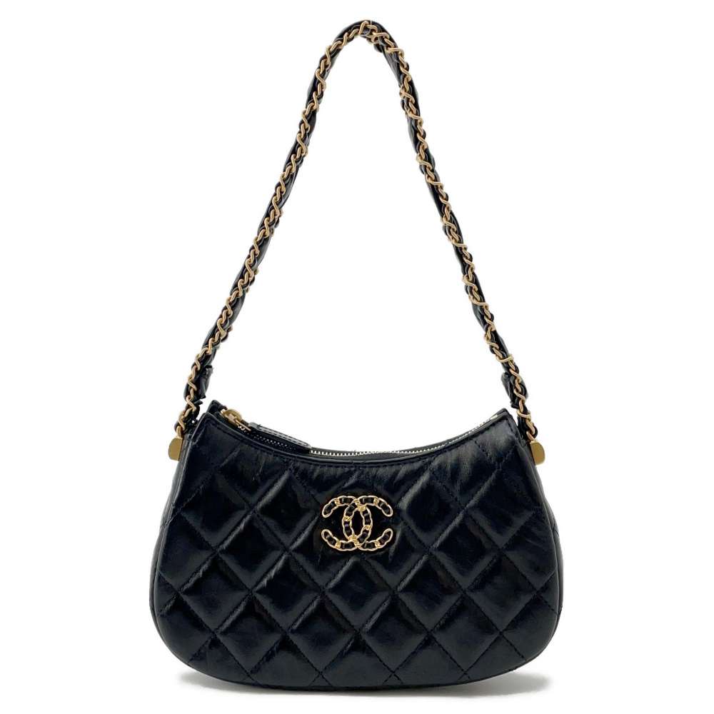 CHANEL CHANEL19 Matelasse Hobo Bag One Shoulder Bag BlackAP3647 Lambskin Size Small