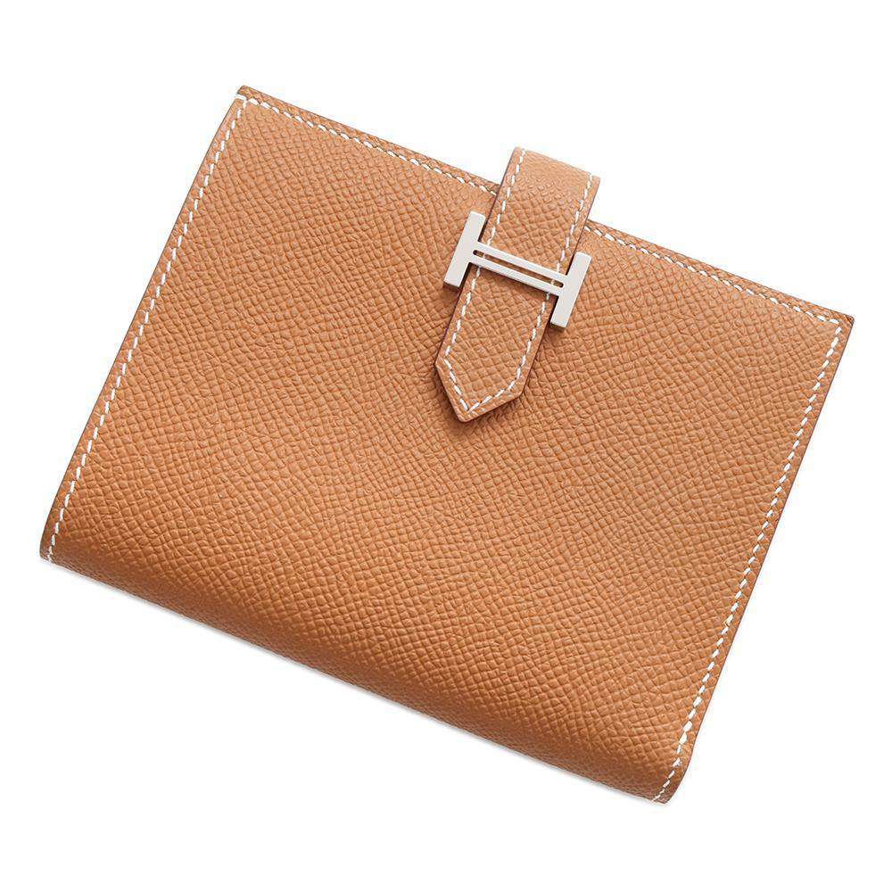 HERMES BEAN Compact Gold Epsom