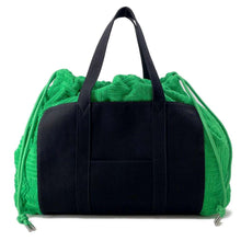 Load image into Gallery viewer, Bottega Veneta Jacquard roll-up bag Green/Black709442 Terry Cloth Canvas
