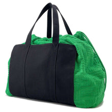 Load image into Gallery viewer, Bottega Veneta Jacquard roll-up bag Green/Black709442 Terry Cloth Canvas
