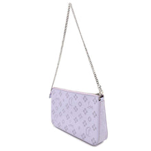 Load image into Gallery viewer, Christian Louboutin LOUBILA Zip-up Clutch Bag with Chain Purple3225038 Leather
