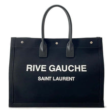 Load image into Gallery viewer, SAINT LAURENT PARIS Rive Gauche Tote Bag Black/White509415 Canvas Leather
