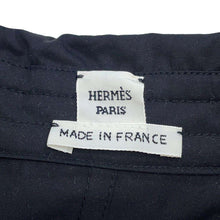 Load image into Gallery viewer, HERMES Pleated collar overshirt Size 38 Black Cotton
