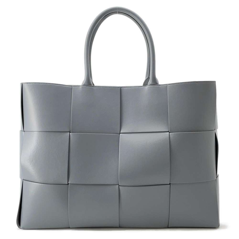 Bottega Veneta Maxi INTRECCIATO Arco Tote Bag Gray Leather Size Large